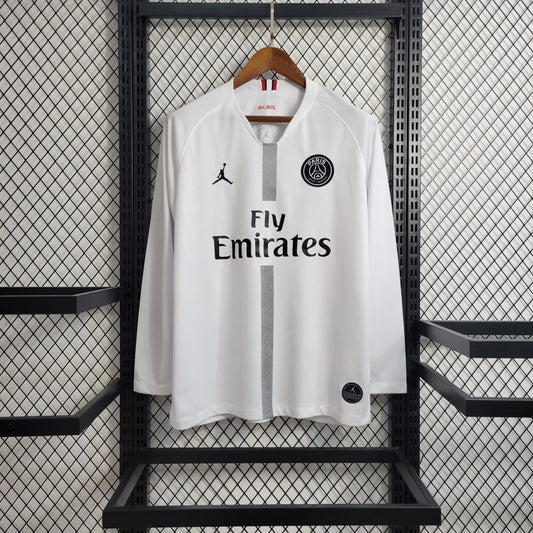 18-19 PSG White Retro Long Sleeve Jersey