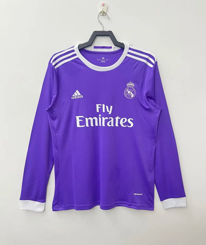 16-17 Real Madrid Away Retro Long Sleeve Jersey