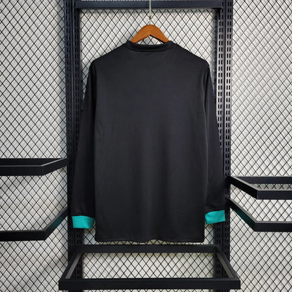 17-18 Real Madrid Away Black Long Sleeve Retro Jersey