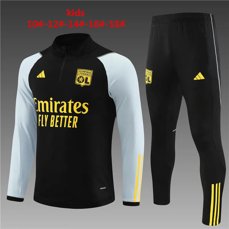 23-24 Olympique Lyonnais Black Training Suit