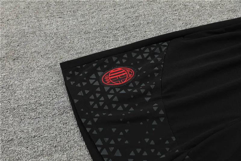23-24 AC Milan Black Training Short Sleeve Suit
