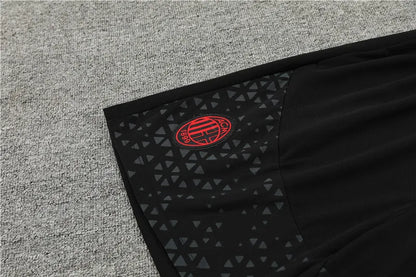 23-24 AC Milan Black Training Short Sleeve Suit