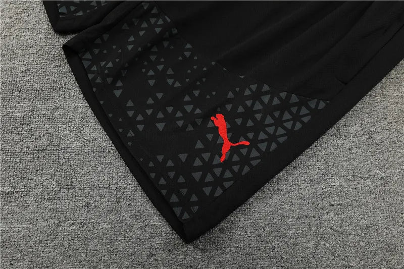 23-24 AC Milan Black Training Short Sleeve Suit