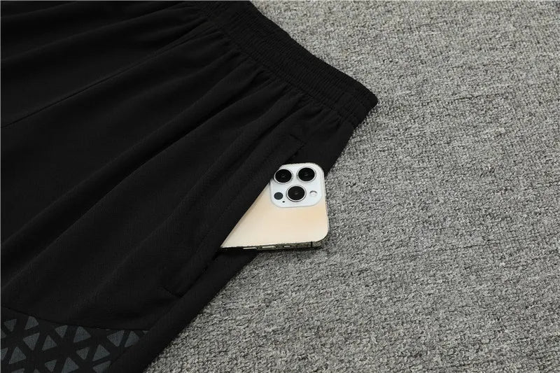 23-24 AC Milan Black Training Short Sleeve Suit