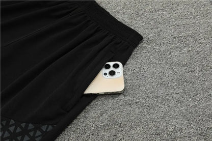 23-24 AC Milan Black Training Short Sleeve Suit