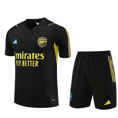 23-24 Arsenal Black Training Short Sleeve Suit