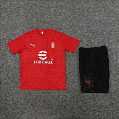 23-24 AC Milan Red Training Short Sleeve Suit