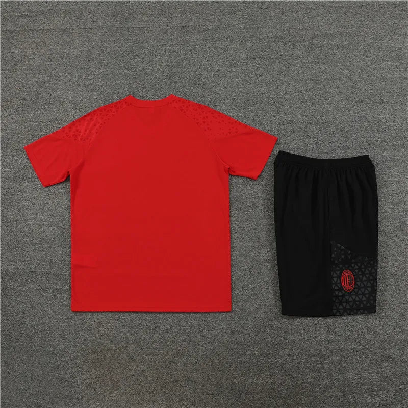 23-24 AC Milan Red Training Short Sleeve Suit