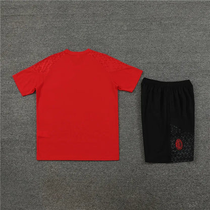 23-24 AC Milan Red Training Short Sleeve Suit