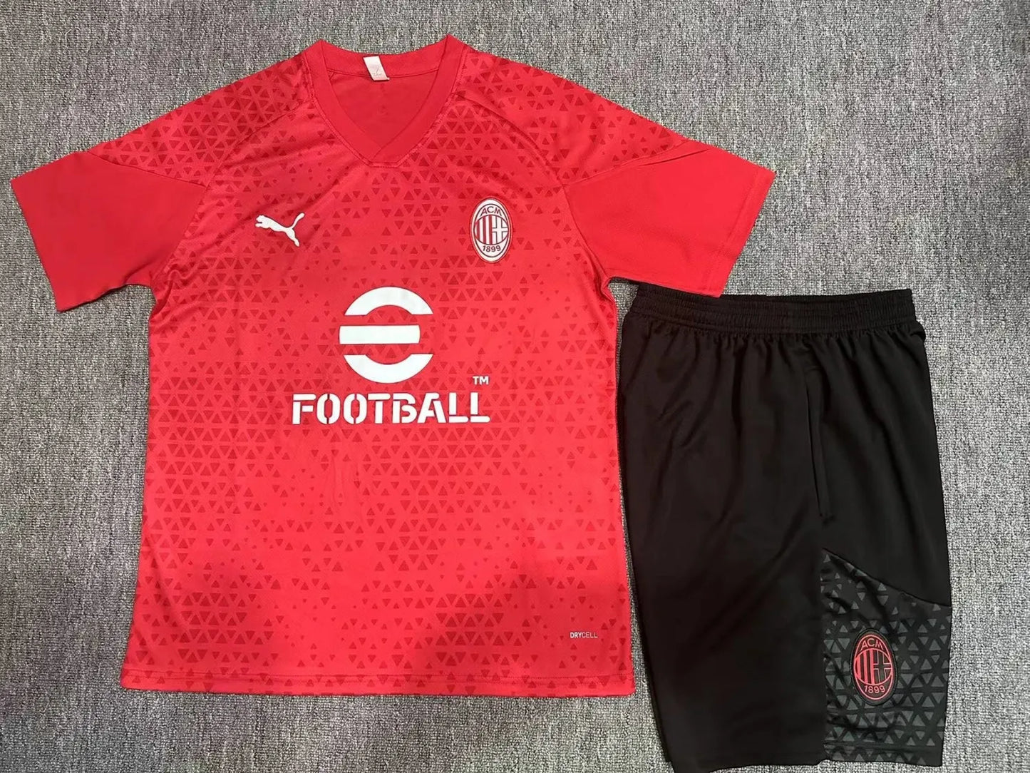 23-24 AC Milan Red Training Short Sleeve Suit