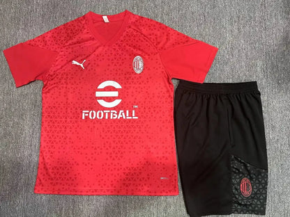 23-24 AC Milan Red Training Short Sleeve Suit