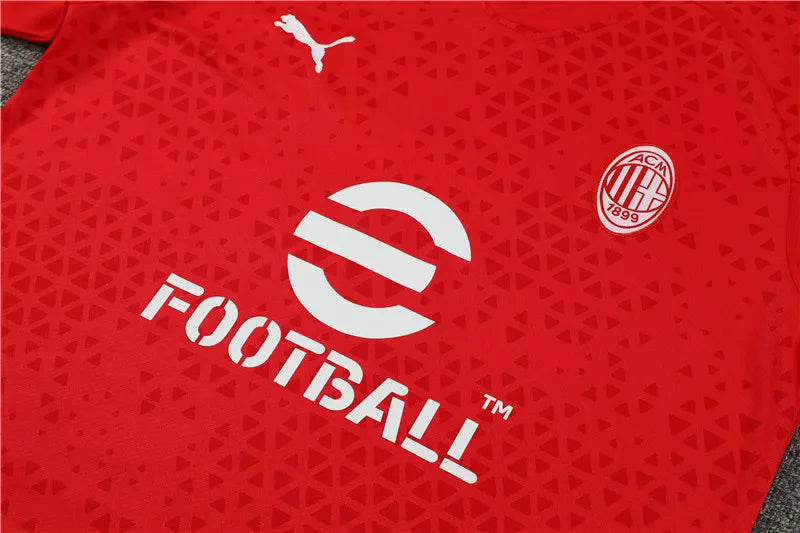 23-24 AC Milan Red Training Short Sleeve Suit