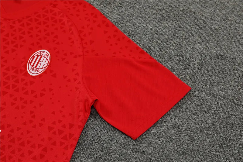 23-24 AC Milan Red Training Short Sleeve Suit