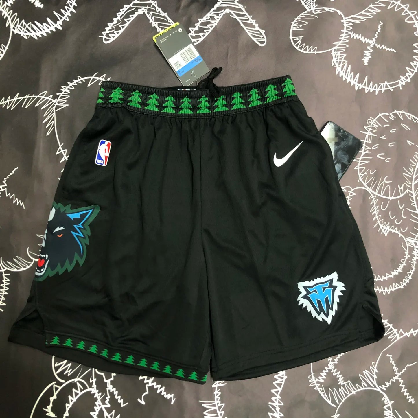 2023 Timberwolves Black NBA Shorts