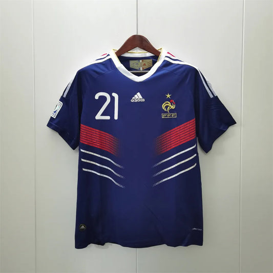 2010 France Home Retro Jersey With 21#ANELKA