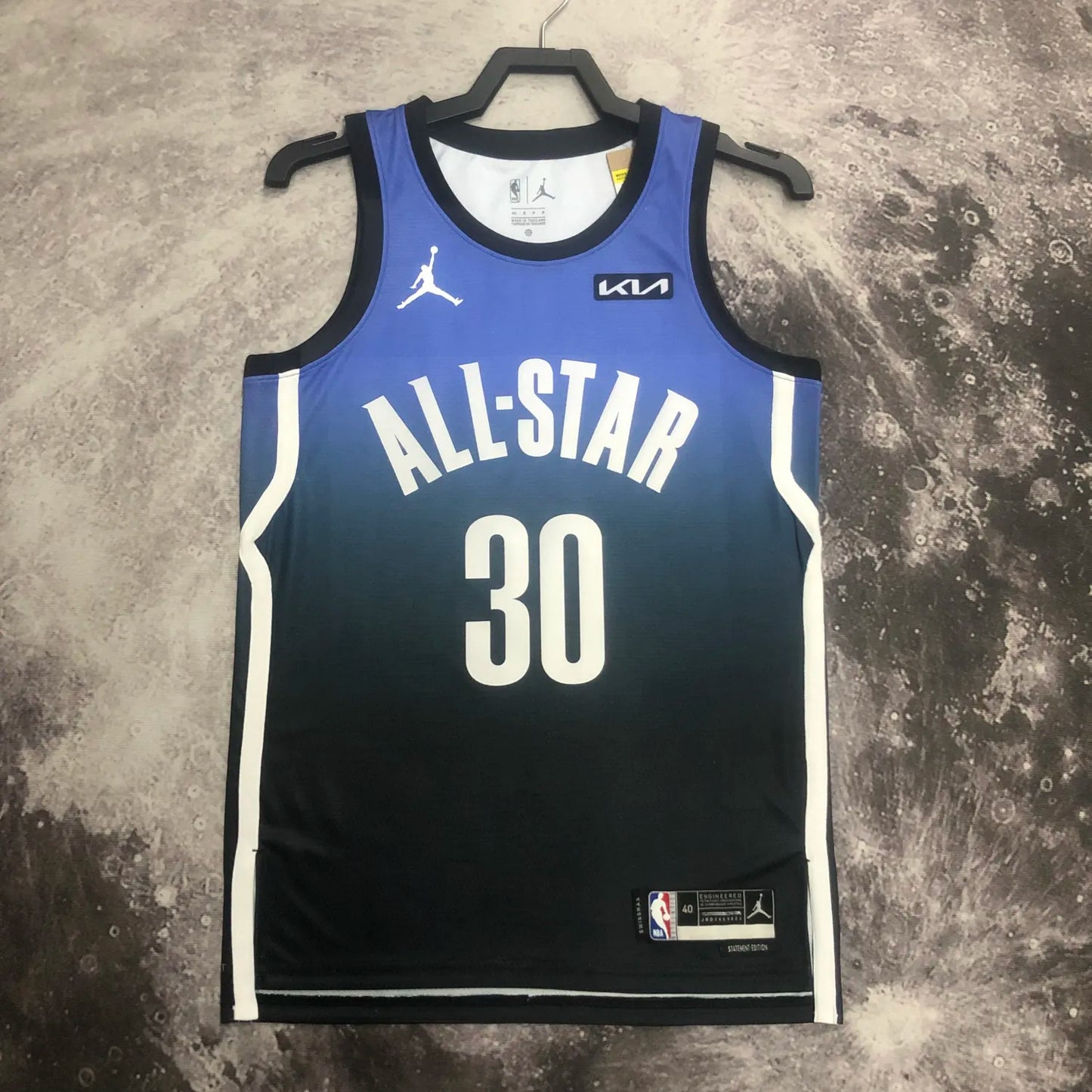 2023 NBA All Star Blue 30#CURRY Hot Pressed Jersey
