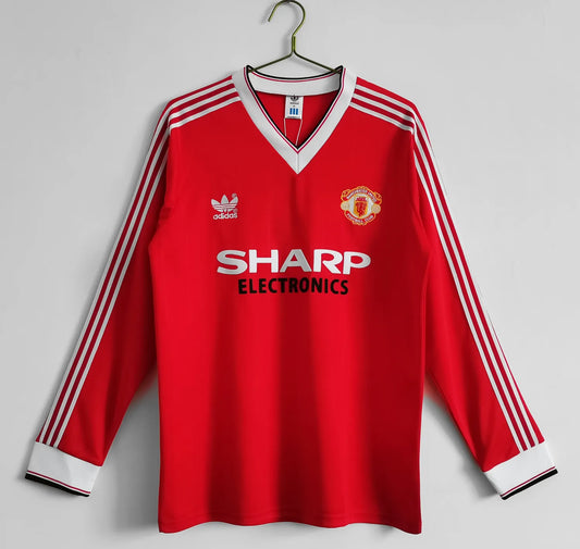 1983 Manchester United Home Long Sleeve Retro Jersey