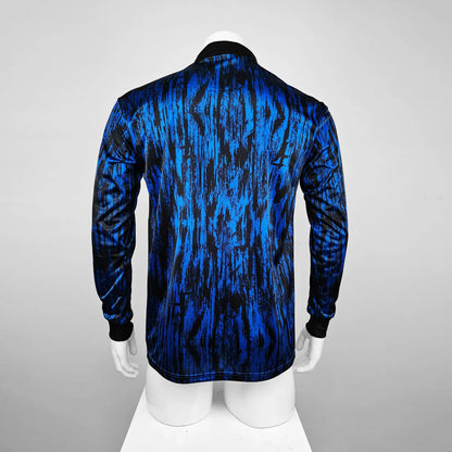 1993 Manchester United Away Blue Long Sleeve Retro Jersey