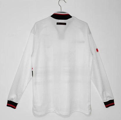 97-98 Manchester United White Long Sleeve Retro Jersey