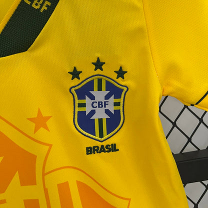 Retro 93-94 Brazil Home Kids Kit