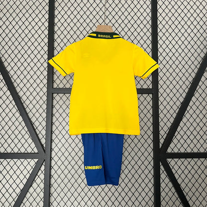 Retro 93-94 Brazil Home Kids Kit