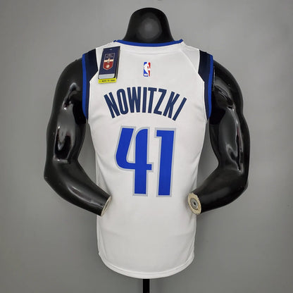 NOWITZKI#41 Mavericks home White NBA Jersey