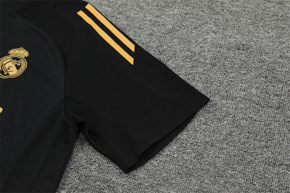 24-25 Real Madrid Black Gold Short Sleeve Training Suit