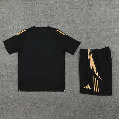 24-25 Real Madrid Black Gold Short Sleeve Training Suit