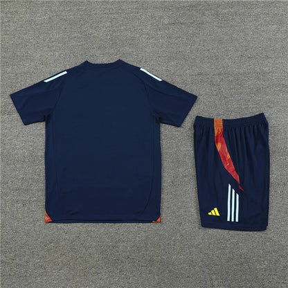 2024 Spain Blue Short Sleeve Training Suit