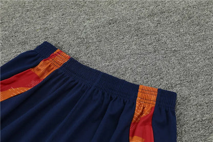 2024 Spain Blue Short Sleeve Training Suit
