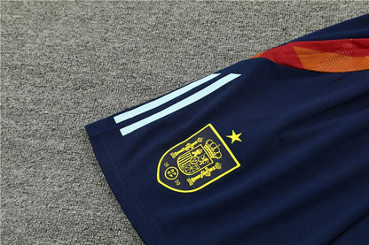 2024 Spain Blue Short Sleeve Training Suit