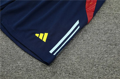 2024 Spain Blue Short Sleeve Training Suit