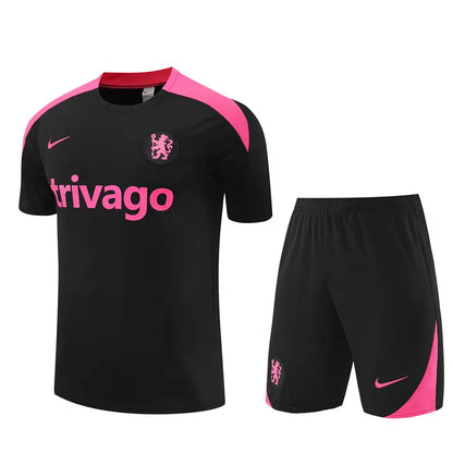 24-25 Chelsea Black Short Sleeve Training Suit