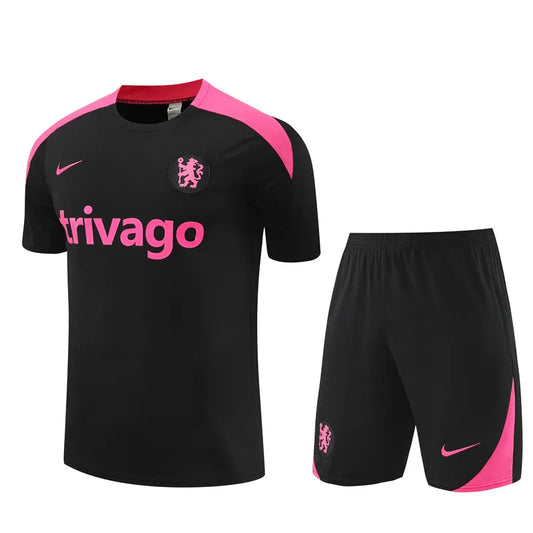 24-25 Chelsea Black Short Sleeve Training Suit