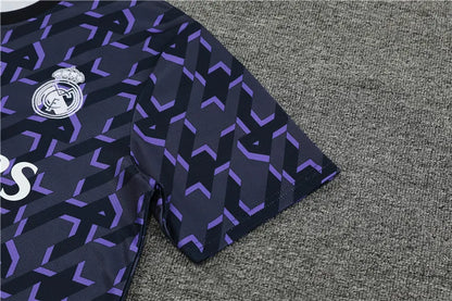23-24 Real Madrid royal blue Short Sleeve Training Suit