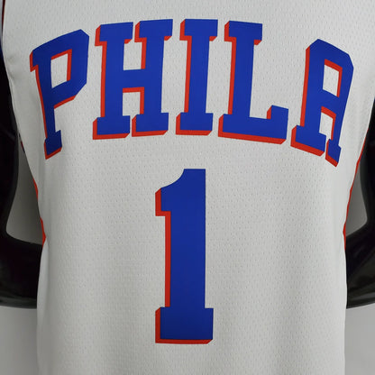 76ers Harden #1 V-Neck White