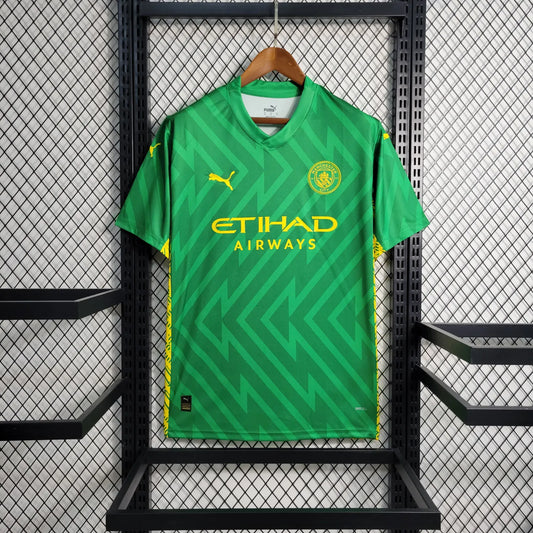 23-24 Manchester City Green Goal Keeper Fans Jersey