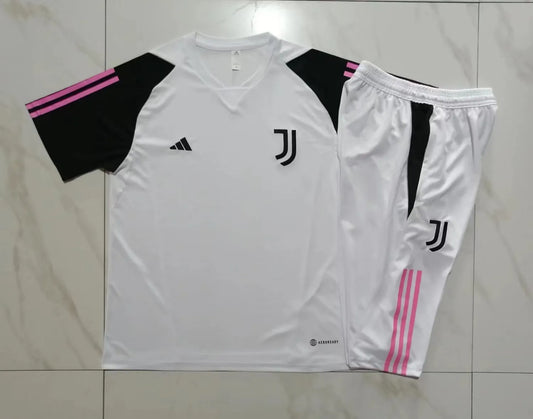 23-24 Juventus White Short sleeve training Suit?cropped pants?