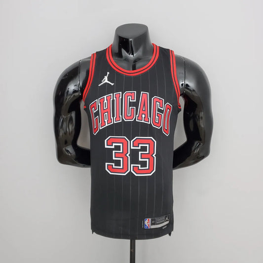 75th Anniversary Pippen#33 Bulls Flyers Black NBA Jersey