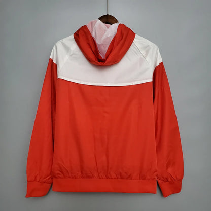 Windbreaker Brazil International Red and White S-XXL