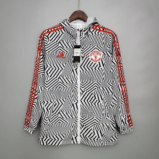 2122 Windbreaker Manchester United Black and White Stripes S-XXL
