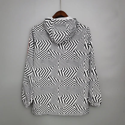 2122 Windbreaker Manchester United Black and White Stripes S-XXL