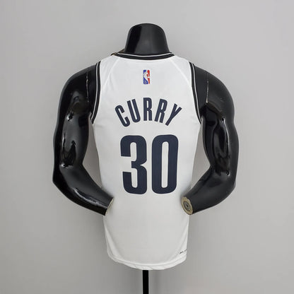 75th Anniversary Curry #30 Nets White NBA Jersey