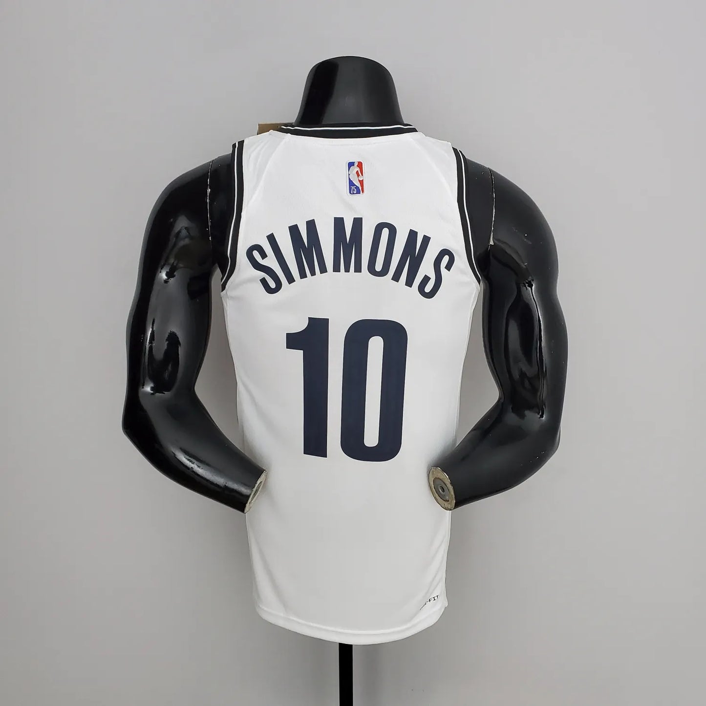 75th Anniversary Simmons #10 Nets White NBA Jersey