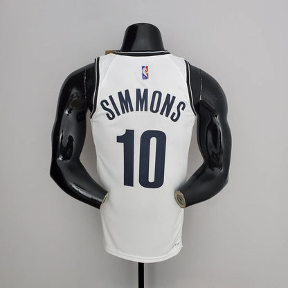 75th Anniversary Simmons #10 Nets White NBA Jersey