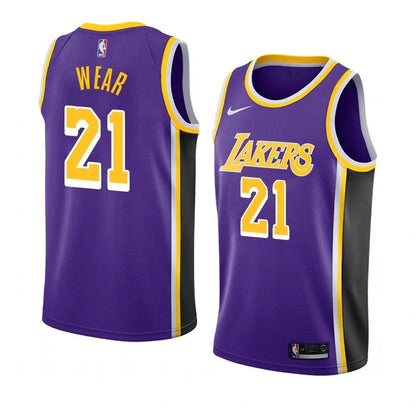 Lakers Violet Retro Round Neck Hot Pressed Jersey