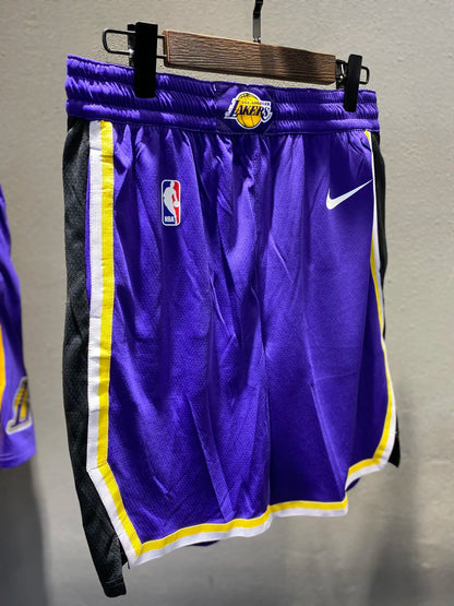 Lakers Violet Retro Round Neck Hot Pressed Jersey